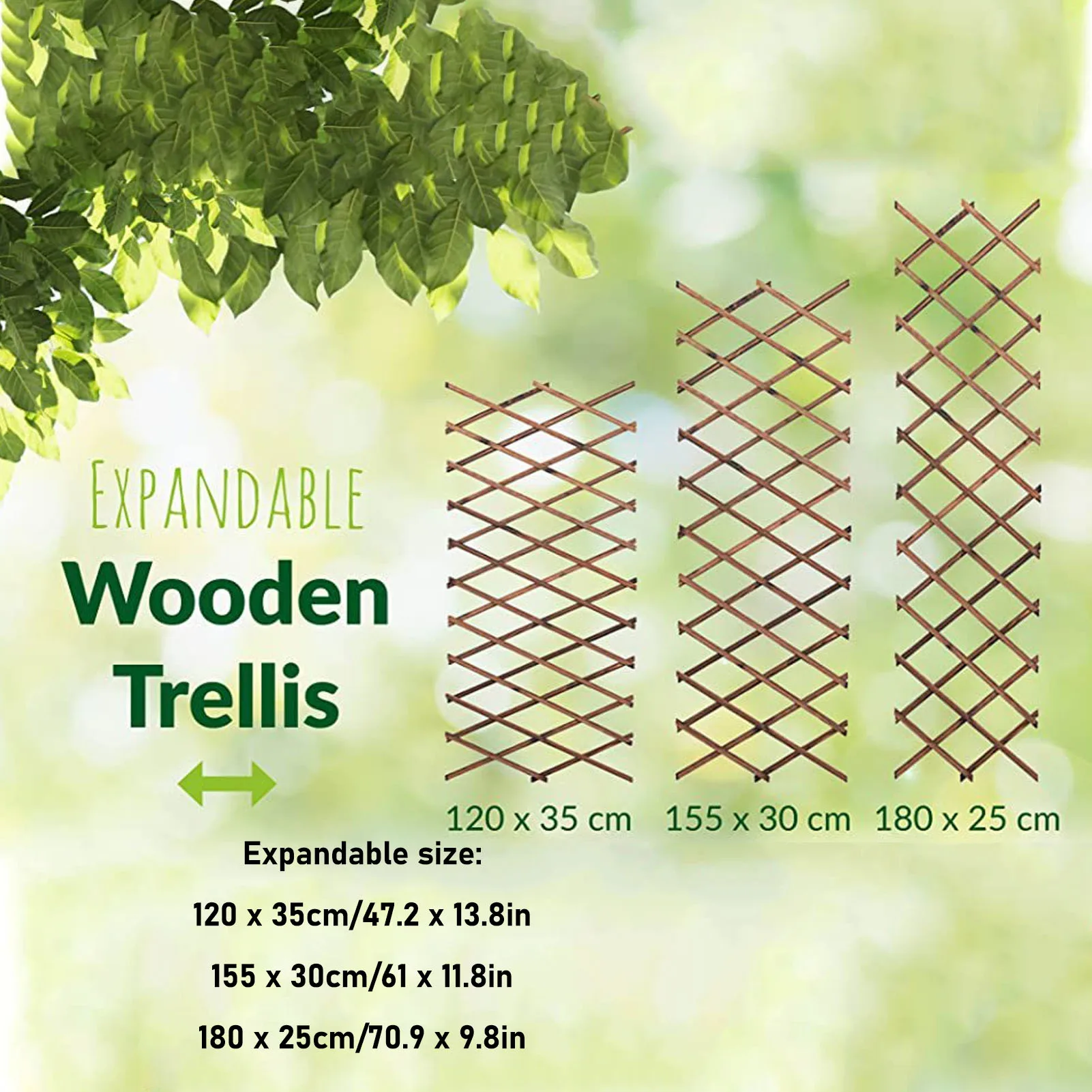 Expandable Plant Climbing Lattices Extensible Pine Fence Plant Support for Climbing Plants Retractable Garden Trellis Fence