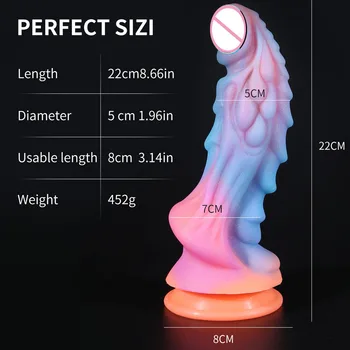 New Arrival Luminous Monster Dildo Adult Toys for Women Big Dick Realistic Dildos Lesbian Anal Toys With Suction Cup Anus Orgasm 6