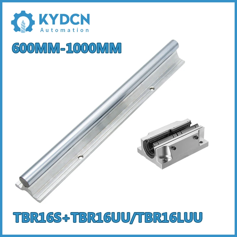 TBR16S TBR16UU TBR16LUU Linear Guide Rail and Linear Bearing Block for CNC Machine 600mm-1000mm Linear Support Rail Carriage Set