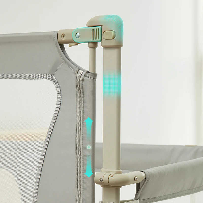 IMBABY Adjustable Baby Bed Rail Guard Anti-Fall Safety Barrier for Newborn to Toddler Breathable Mesh & Portable (0-3Y)Bed