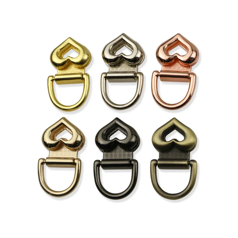 20mm Handbag Connection Clasp Metal D Ring Bag Chain Buckle Heart Shape Bag Belt Strap Connect Buckle DIY Hardware  Accessories