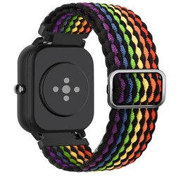 Elastic Braided Watch Strap, 20mm - Versatile and Stylish Band Bracelet for Watch GT3 42MM (Black Colorful)