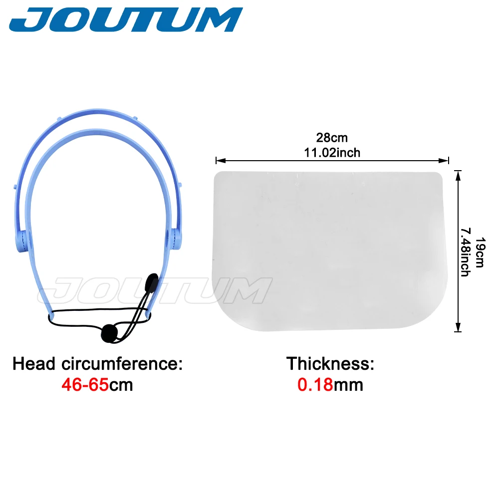 Dental Protective Face Shield with Detachable Anti-Fog Dustproof Covers