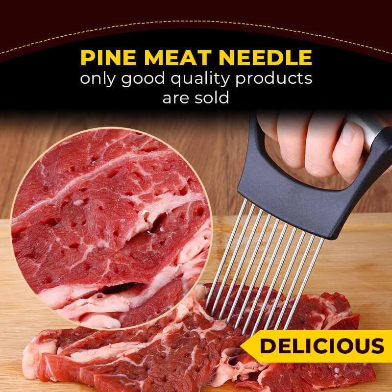 Stainless Steel Onion Cutter Holder Food Slicers Assistant Tomato Onion Slicer Holder Vegetables Cutting Fork Kitchen Gadgets