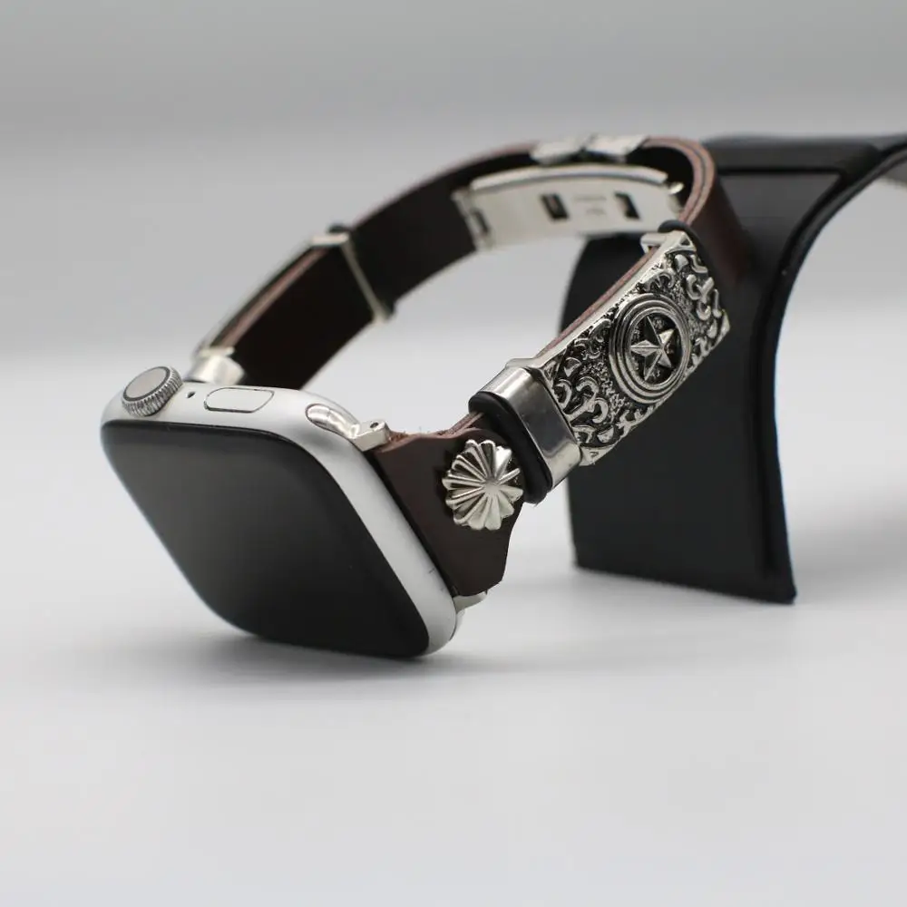 

PU Lleather Band Strap for Apple Watch 7/6/SE/5/4/3 42mm 44mm 38mm 40mm Retro Strap Accessory for iwatch 2 Replacement Bracelet