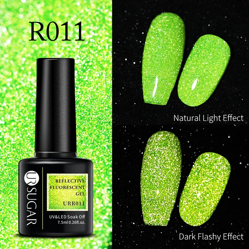 Ur Sugar 7.5ml Reflective Fluorescent Gel Neon Nail Polish Semi
