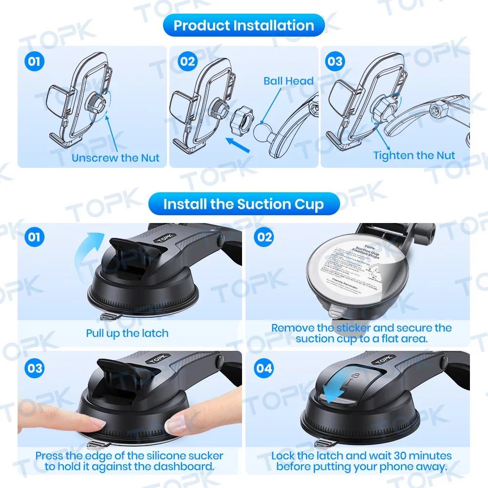 Universal 360° Rotatable Car Dashboard Phone Holder