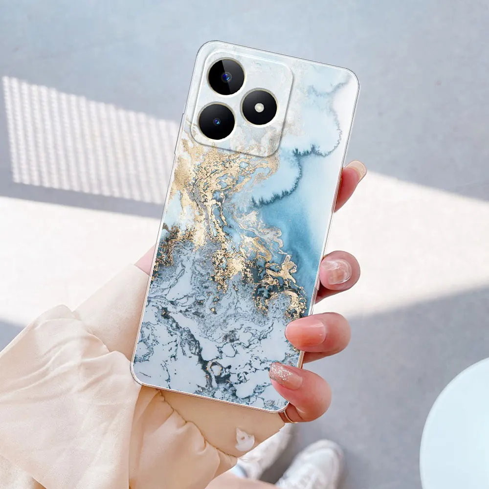 Funda de teléfono para Realme C53, carcasa trasera transparente de silicona  TPU suave con estrellas brillantes, disponible - AliExpress