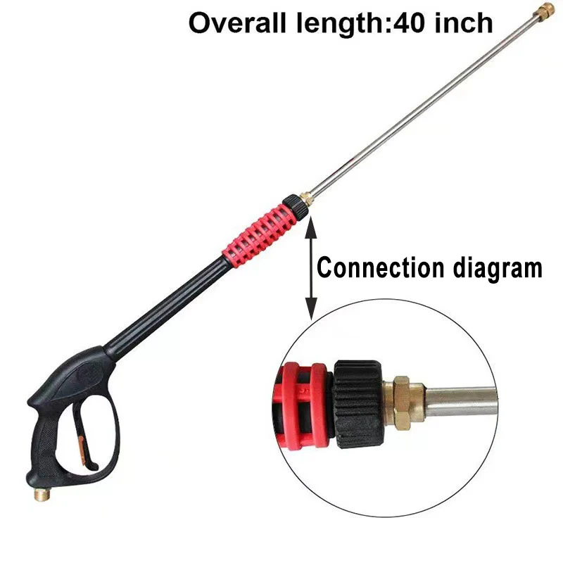 익스텐션 지팡이가 있는 자동차 고압 물 세척 건, 4000 PSI, 5 개의 빠른 연결 노즐, 가정 세척기용