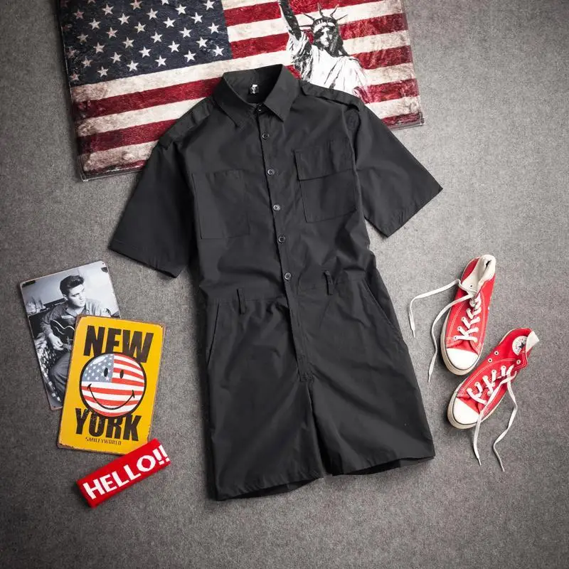 Summer suit men's short sleeved jacket casual Korean version jumpsuit trendy and handsome set