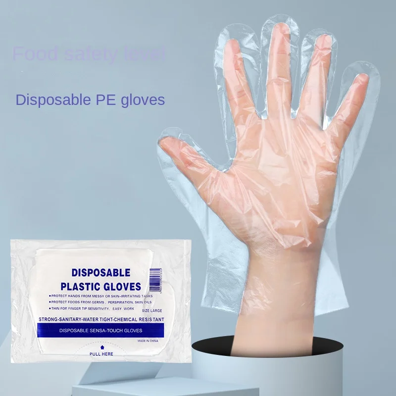 50/100/200PC Disposable Gloves, Food Grade Plastic Multi-Purpose Clear Gloves, Kitchen Gloves