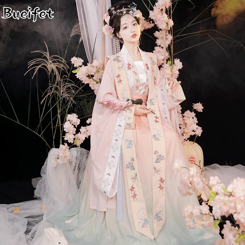 

Chinese Traditional Hanfu Costume Tang Dynasty Princess Costume Hanfu Dress Tang Suit Folk Dress Oriental Fairy Dance Wear