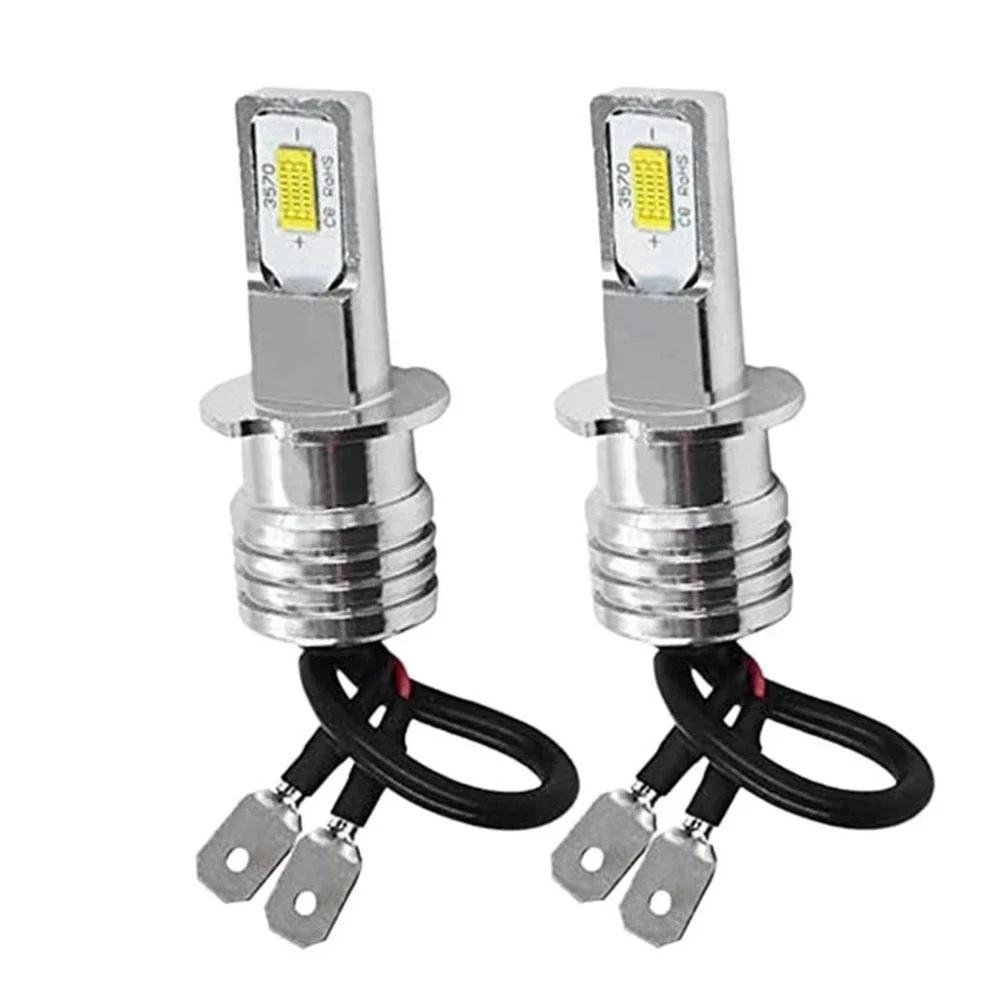 2Pcs H3 LED 안개 전구 변환 키트 슈퍼 밝은 노란색 DRL 램프 3000K 80W 50000H 2000LM 자동 빔 안개 램프