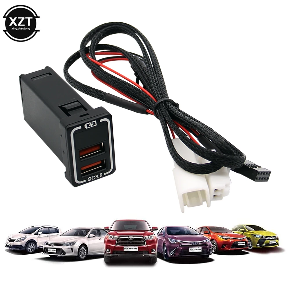 QC30CarChargerDualUSBPortsPhoneQuickChargePDADVRAdapter