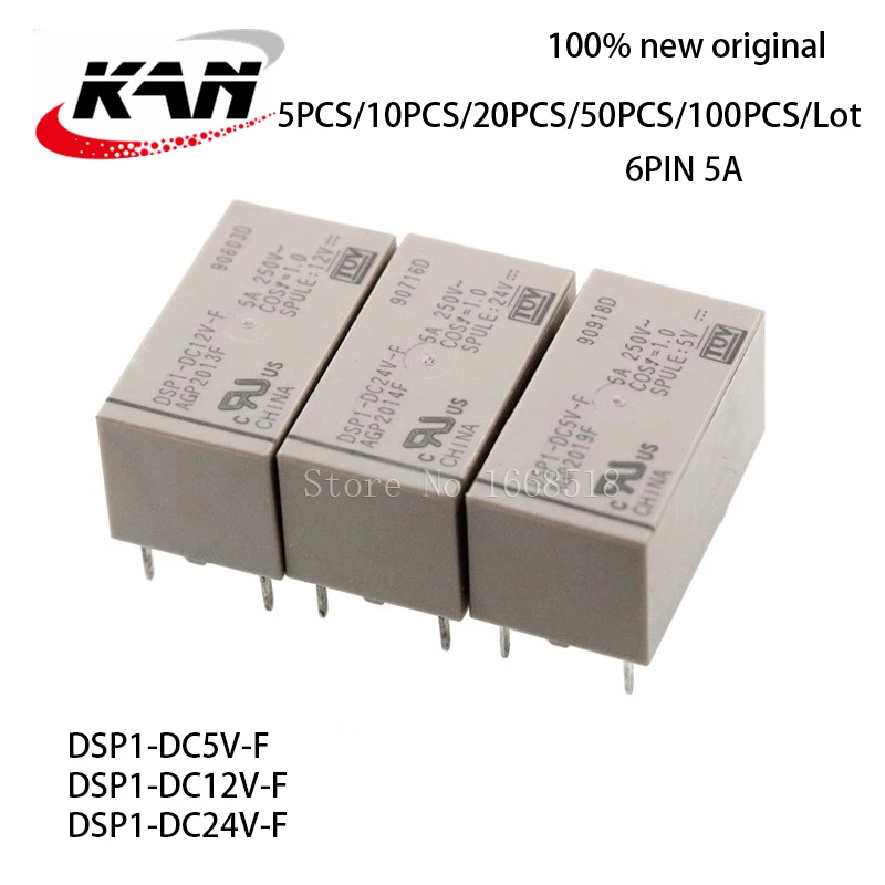 

Free Shipping power Relay DSP1-DC5V-F DSP1-DC12V-F DSP1-DC24V-F 6pin 5A 250V DC5V 12V 24VDC AGP2019F AGP2013F AGP2014F