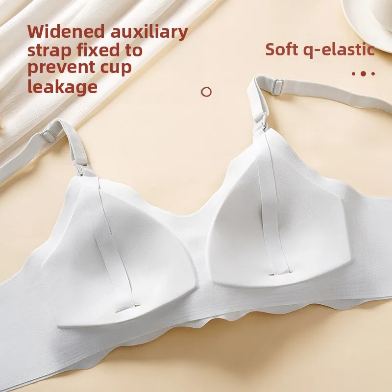 Wirefree Traceless Women's Comfortable and Breathable Ultra Thin Breastfeeding Bra Detachable Nursing Bra Maternity Underwear