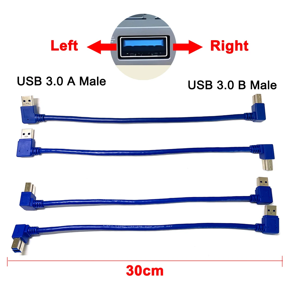 30 cm SuperSpeed USB 3.0 A maschio con angolo sinistro di