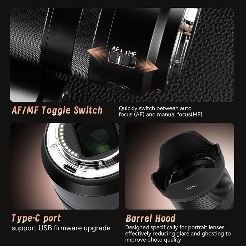 AstrHori AF 85mm F1.8 II 풀프레임 STM 자동 초점 대구경 프라임 렌즈 ( E 알파 1 II, 알파 7 V, 니콘 Z, Z5, 라이카 L 호환)