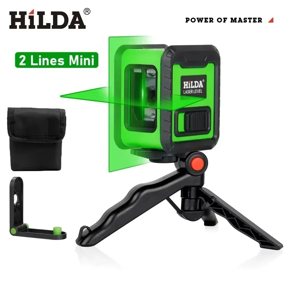 Laser Level HILDA 2-Lines Cross Green Level Laser Horizontal & Vertical Nivel Self-Leveling