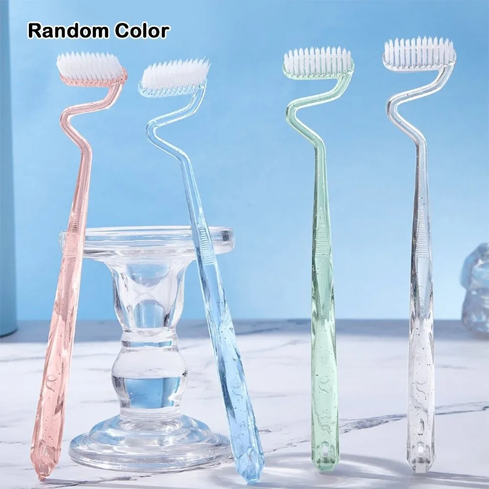 New Soft S-shaped Toothbrush Massage Tongue Coating Cleaning Interdental Brush Oral Care Vertical Toothbrush Adults