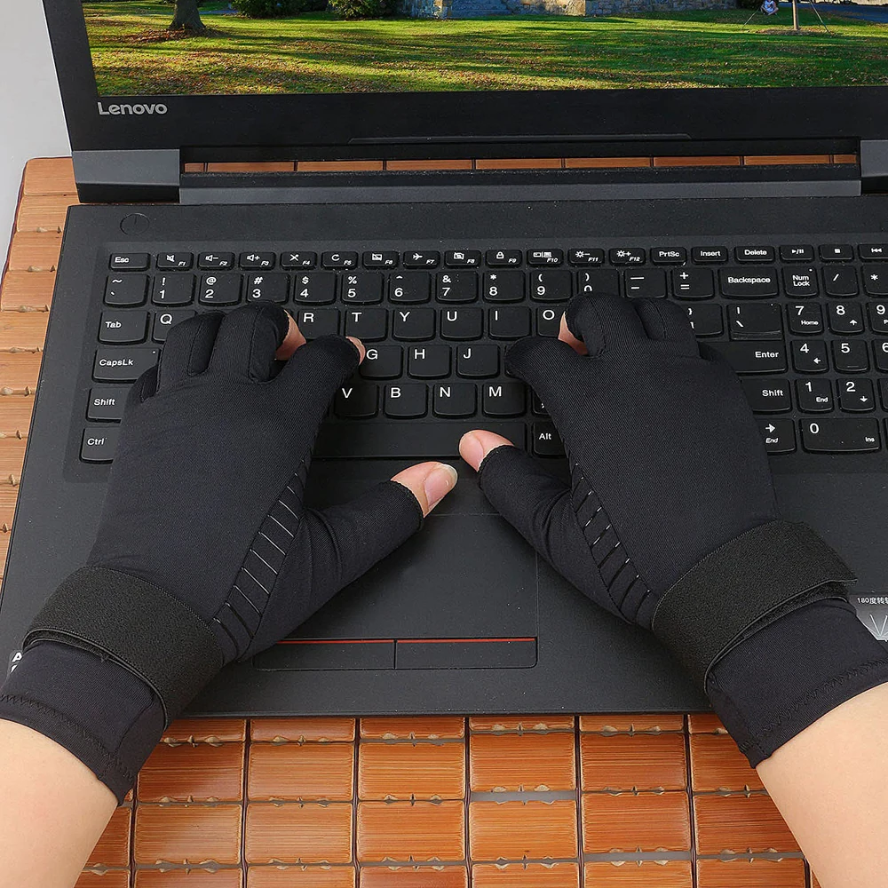 Gants De Compression Dr. Arthritis Pour Arthrose - Taille L, Doigts Ouverts Rose