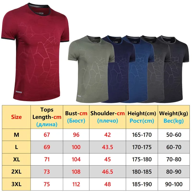 Breathable Print Shirts Running Sport Fashion Training Gym Lightweight Tops Fashion Men Workout Quick Dry Short Sleeve