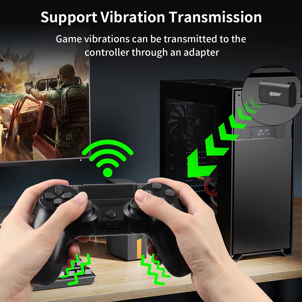 컨트롤러 PC 무선 어댑터 USB 수신기 블루투스 호환 5.3 컨트롤러 어댑터 컨트롤러용 무선 어댑터