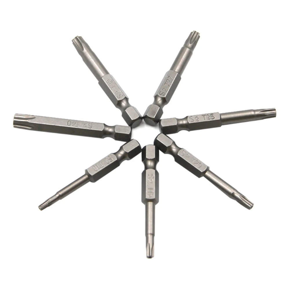 Embout De Tournevis Torx Magnétique à Cinq Points T10-T40 1pc 1/4 Pouces 50mm Tige Hexagonale Embouts De Tournevis électriques Pour Outils électriques