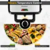 Makers, 3-in-1 Waffle Iron Panini Press Sandwich Maker with Removable Plates, 5-gears Temperature Control Non Stick Coati 3