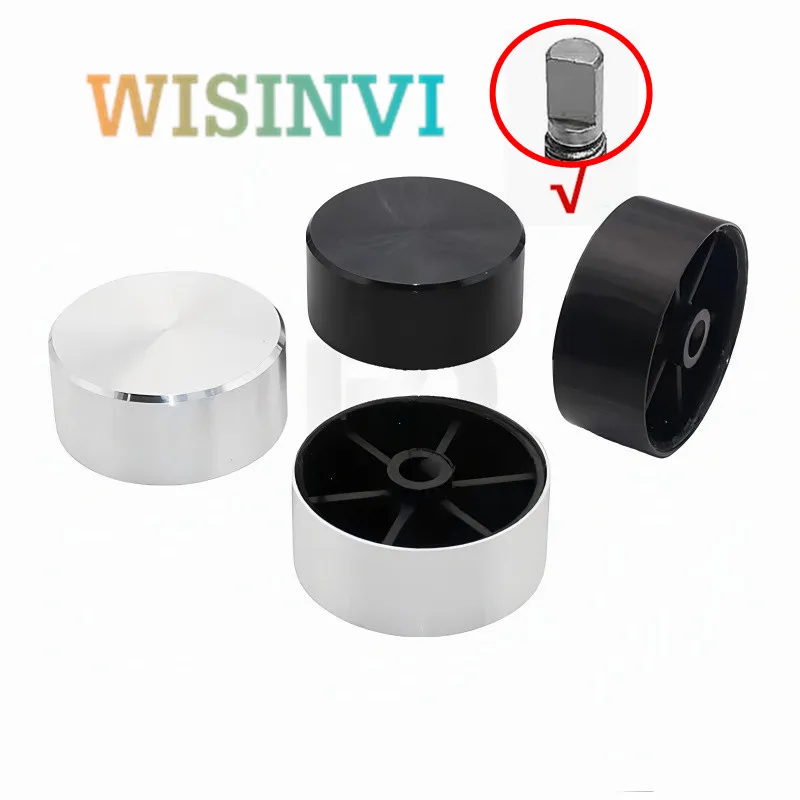 2 Stück 40×17MM Aluminiumlegierung Drehknopfkappen, Halbachsen-Potentiometerknopf, Verstärker-Lautstärkeregler, D-förmiges Innenloch 6MM – Detail 2