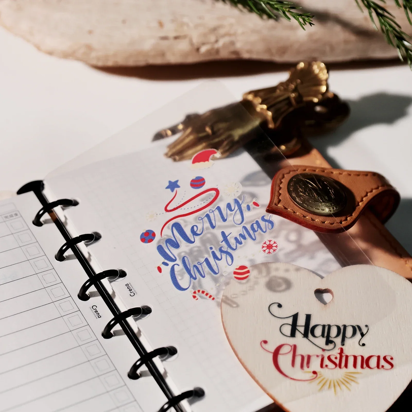 2 Sheet RUB ON Crystal Christmas Phrase Stickers Junk Journal Colorful Craft Transfer Stickers DIY Album Scrapbooking Sticker