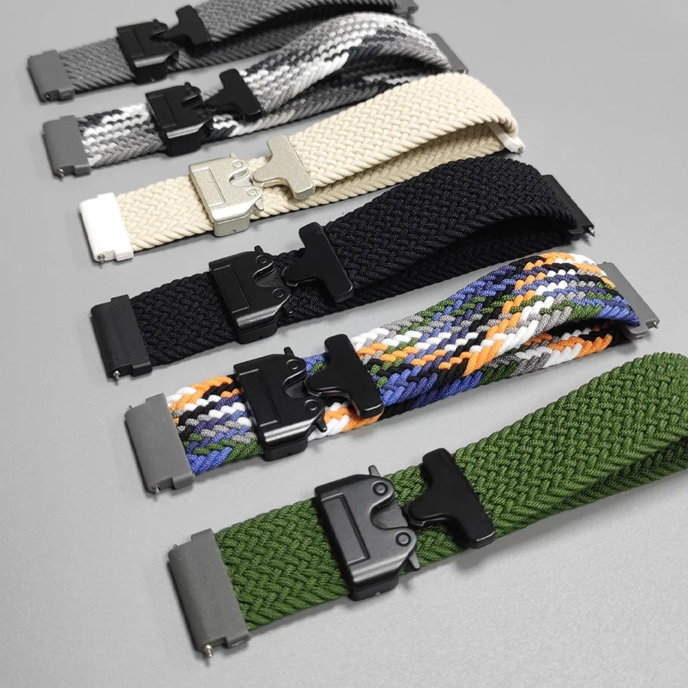 Parachute Buckle Nylon Sports Watch Strap, 20mm/22mm Adjustable Band