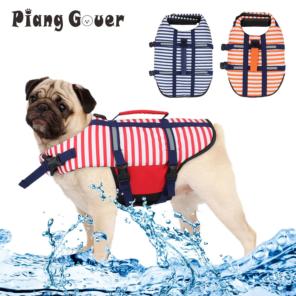 DogMEGA Stripe Dog Life Jacket 5 Size 3 Colors