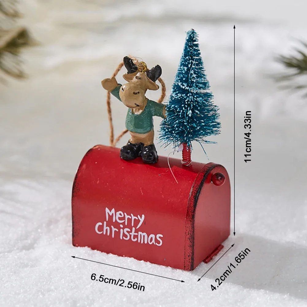 Adorable Multi Style Metal Christmas Pendant Desktop Living Room Santa Claus Mailbox Decoration Christmas Gift Couple Gift