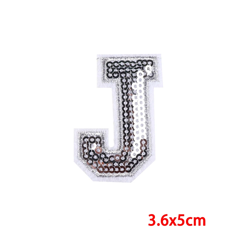 26 silberne Rand-Pailletten, englische Buchstaben-Kombination, Stickerei-Aufnäher, Buchstaben-gestickte Aufnäher auf Rucksack, Schuhe, Hut, Aufnäher zum Selbermachen – Detail 12