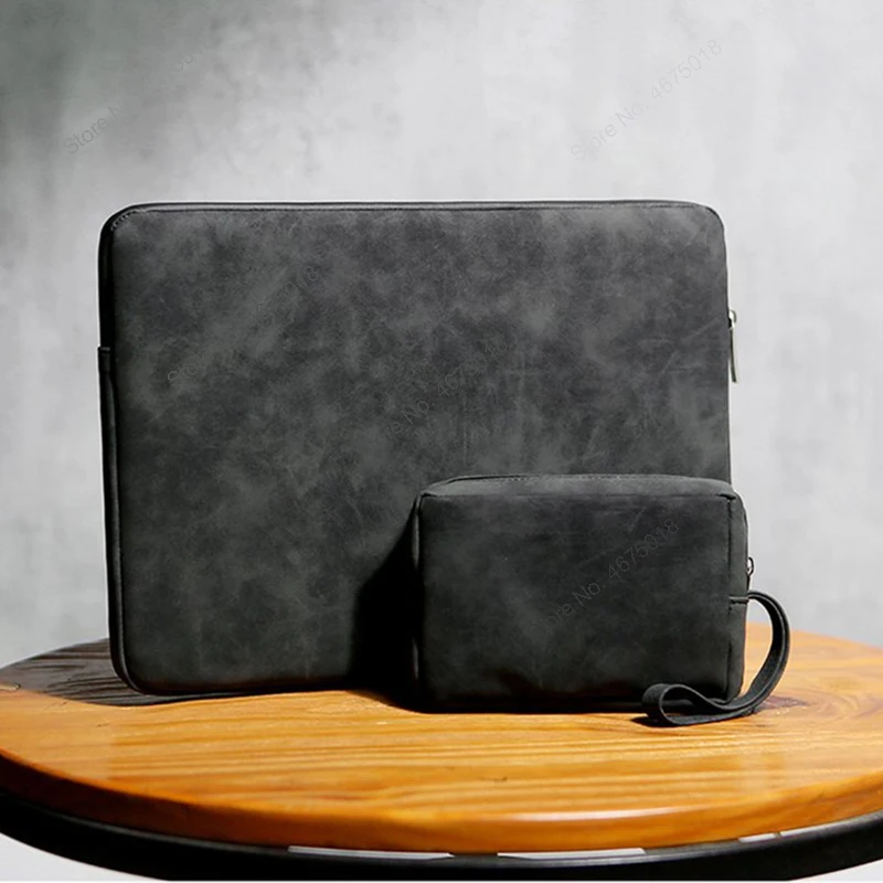 Portátil do Portátil do Portátil do Couro Impermeável Luva do Caderno Macbook Pro Air hp Acer Xiami Asus Lenovo 13.3 14 15 15.6 Bolsa Case
