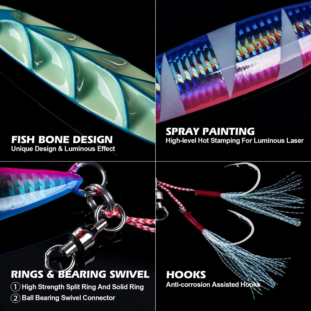 Esca Jig Metallica Goture Per Pesca In Mare - 100g, 150g, 250g Per Tonno