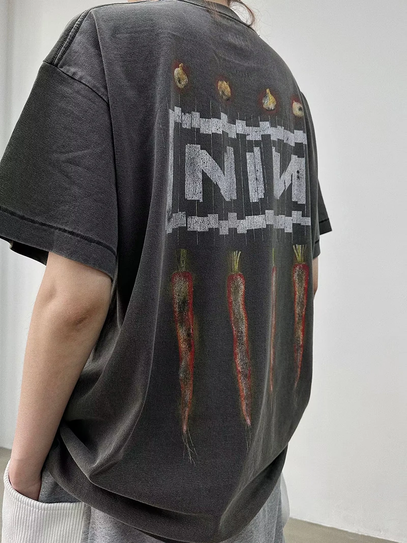 Vintage NIN Nine-inch Nail Rock Band Round Neck Oversized T