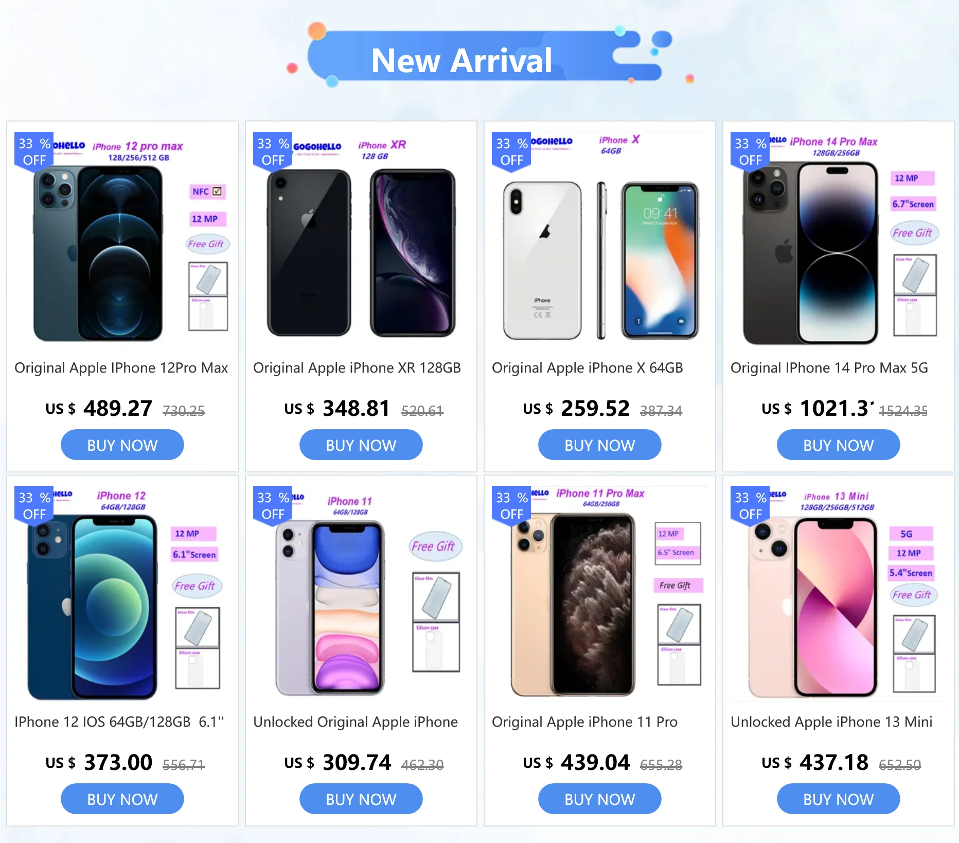 Iphone 12 Pro/pro Max 128/256/512gb Rom 6.1 6.7'' 1esim+1sim Face