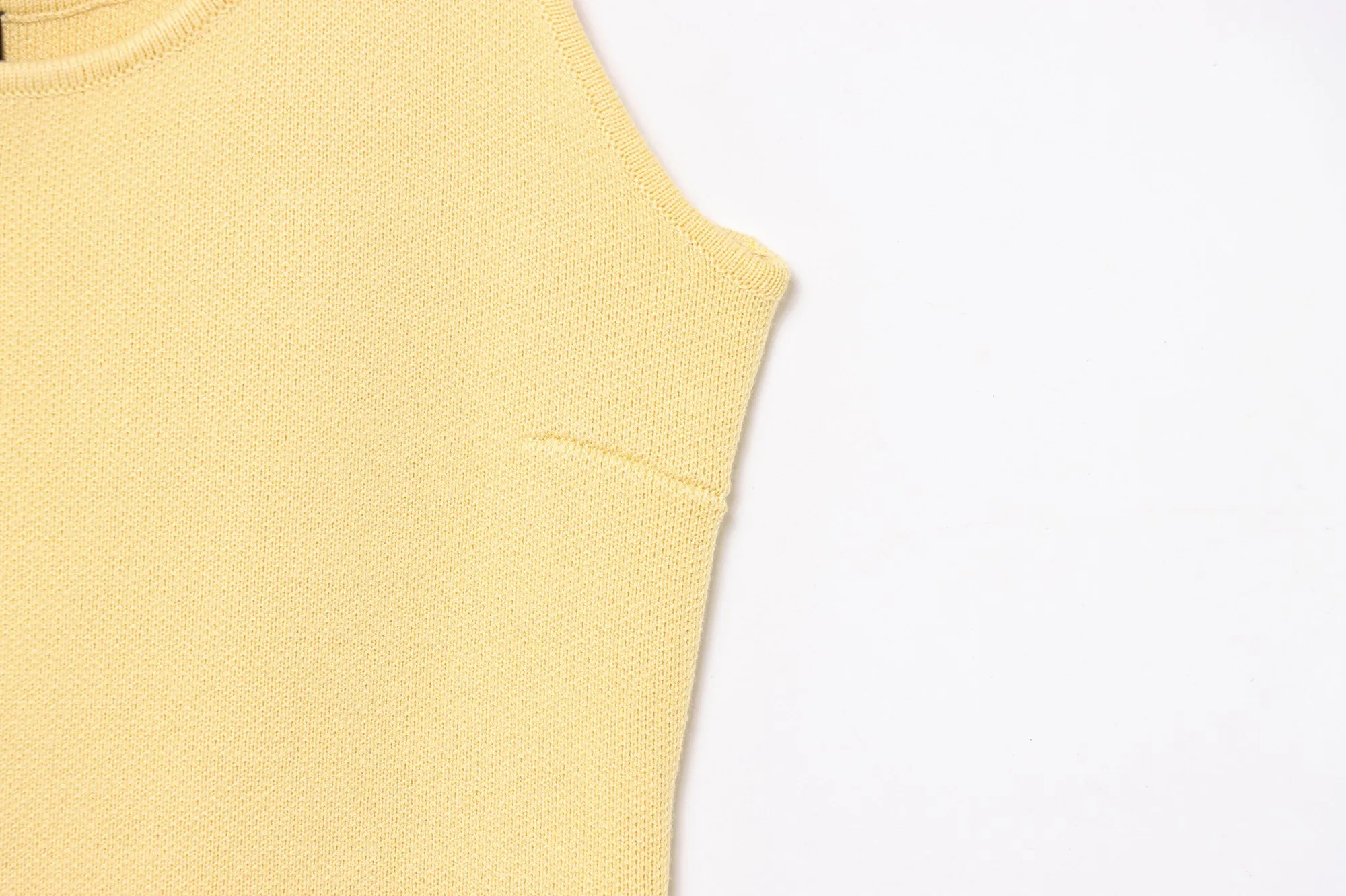 KONDALA Vintage Casual Chic Gelb Frauen Cami Tops Solide Einreiher Ärmellose Weste Mode 2025, Frühling Sommer Urlaub Tops – Detail 9