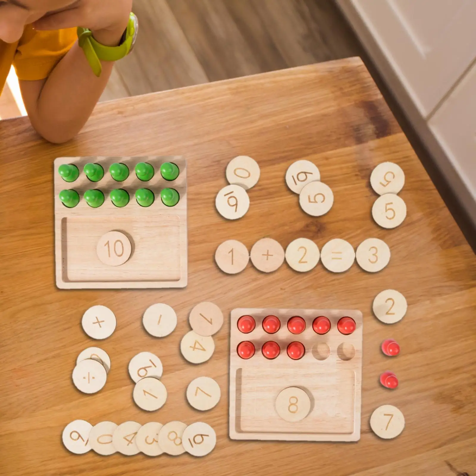 Wooden Montessori Math Board Preschool Learning Game for Kids Girls Children