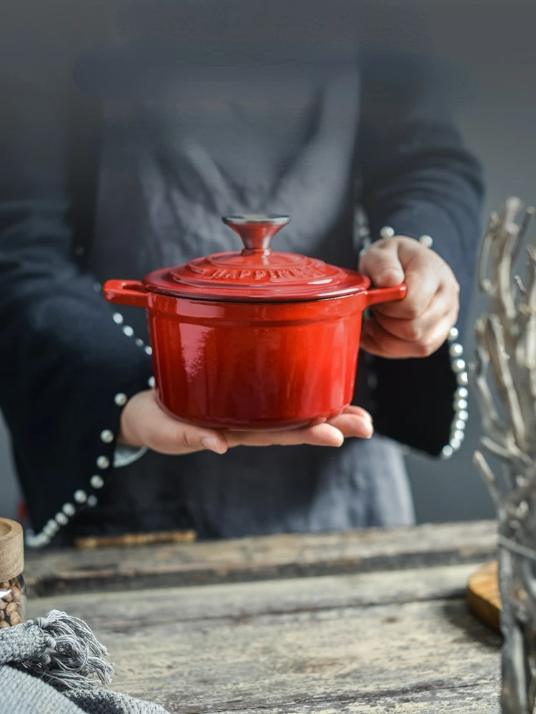 14cm Mini Stew Pot Enamel Cast Iron Pot High Appearance Small Stew Pot for  One Person Kitchen Accessories Casserole Cookware - AliExpress