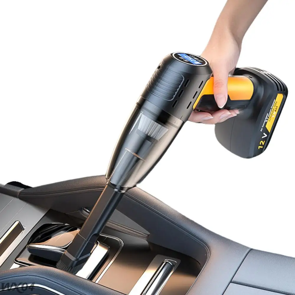 4-in-1 120W Car Vacuum Cleaner Multifunctional Portable Tire Inflator Pump LCD Display Cordless Car Air Compressor For Balls