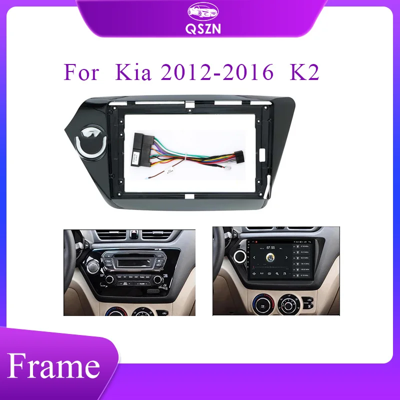 

2 Din 9 Inch Car Radio Installation DVD GPS Mp5 Plastic Fascia Panel Frame For Kia 2012-2016 K2 Dash Mount Kit