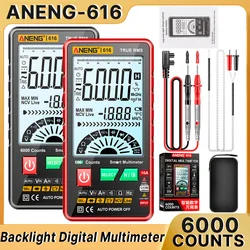 ANENG 616 LCD Screen Backlight Digital Multimeter 6000 Counts Ultra Thin Intelligent AC DC Voltage Current Multimeter Test Tools