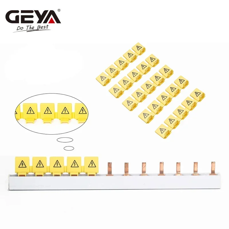 GEYA PIN TYPE MCB Copper Busbar Connector Protect Cover Comb Busbar Teeth Protector Braces Terminal Caps 5 Teeths copper busbar busbar connector