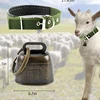 3 Pack Goat Collar with Bell Grazing Copper Bells and Adjustable Nylon Collar Set for Small Farm Animal Sheep Cow Pet Goat green 2