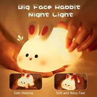 New LED Touch USB Rechargeable Silicone Rabbit Night Light Indoor Atmosphere Light Suitable for Children's Toys Christmas Gifts 2