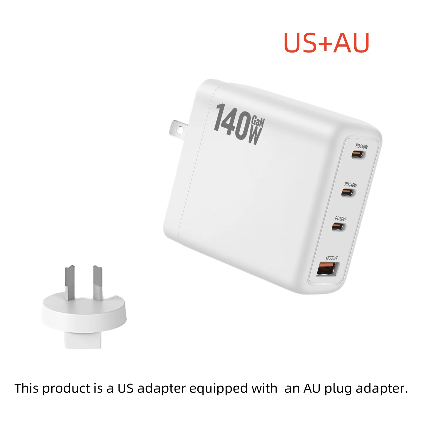 ตัวเลือกสินค้า หัวชาร์จ GaN 140W ชาร์จเร็ว 3 พอร์ต PD3.1 ขนาดเล็ก พกพาสะดวก