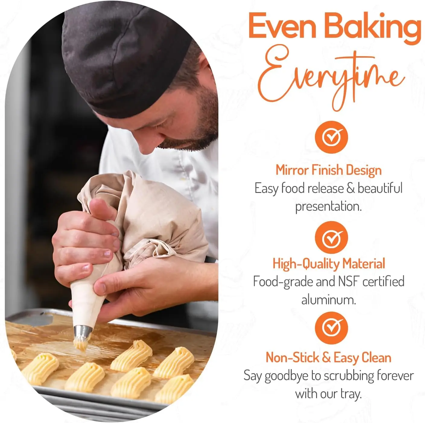 Full Size 18 x 26 inch Aluminum Sheet Pan Commercial Bakery Equipment Cake Pans 19 Gauge 12 Pack